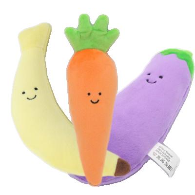 China Pet Supplies Fruit and Vegetable Carrot Plush Dog Toy Banana Eggplant Banana Pineapple Sustainable Durable Hard Strawberry for sale