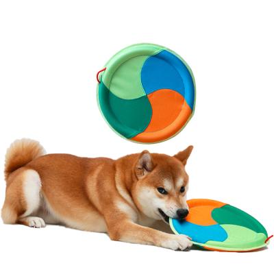 China Viable Custom Logo Professional Manufacturer Dog Rope Toy Factory Linen Canvas Flying Discs Training Insect Dog Toys for sale