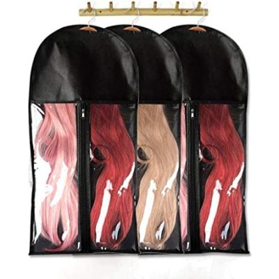 China Hot Selling Custom Logo New Design Wig Nonwoven Wig Storage Bags Beautifully With Zipper Ambient For Barber Shop for sale