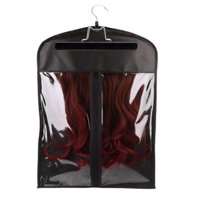 China Good Quality Beautifully Customized Logo Nonwoven Plastic Wig Packaging Bag Per Wig With High Zipper Capacity For Barber Shop for sale