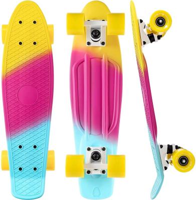 China Wholesales Custom 22 Inch Youth Skateboard Completed Mini Cruiser Skateboard Fish Board With 52*32mm PU Plastic Light Up Wheels for sale