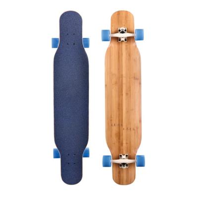 China New design youth bamboo dance board long brush street with PU rolls 7ply bamboo plus maple longboard dance board for sale