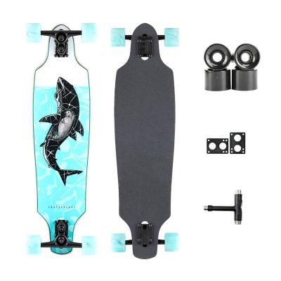 China Youth Dance Longboard Full Board With PU Wheels Brush Street Cruiser Longboard 7 Ply Maple Board Long for sale