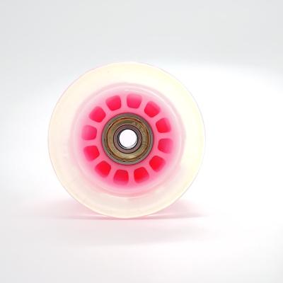 China Youth wholesale big 60*45mm PU skateboard wheels with bearing spacers installed and flash LED light wheels for sale