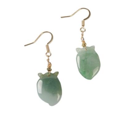 China Various Texture Factory Manufacture Natural Jadeite Carved Jade Earrings for sale