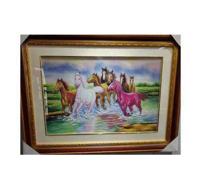 China Custom High Quality Texture Gemstone Painted Steeds Gallop Galloping Horse Gem Painting for sale