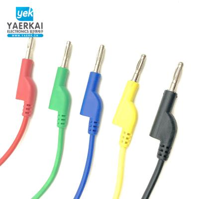 China Electrical Power Insulation Covered Stackable 4mm Banana Plug Test Lead Wire Probe Cable for sale