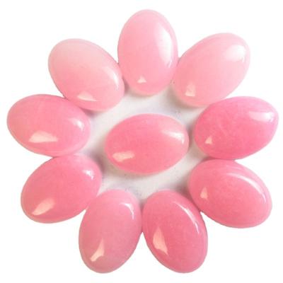 China Angel's Pink Background Jade For Making Ring Necklace Free Shipping Hot Sell 12Pcs 25x18mm Jade Oval Shape Cabochon Flat for sale