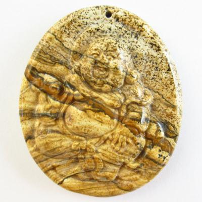 China Angel Free Shipping High Quality Carved Picture Jasper Maitreya For Necklace DIY Pendant Jewelry for sale