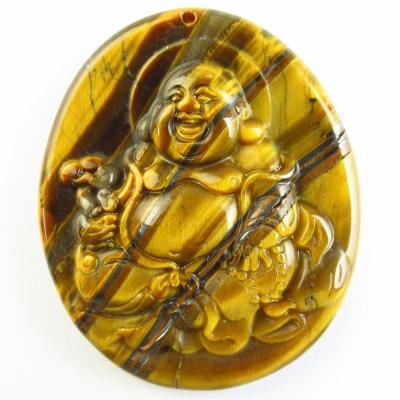 China Angel Free Shipping High Quality cut out Tiger Eye Gem Maitreya For Yellow DIY Necklace Pendant Jewelry for sale