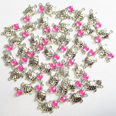 China Free Shipping CLASSIC Peachblow Crystal Rhinestones Charm Silver Alloy Turtle/Sea Turtle 20Pcs For Bracelet DIY Jewelry Making for sale