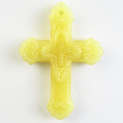 China CLASSIC Free Shipping Wholesale Jewelry Personalized New Yellow Crystal Religious Jade Cross Pendant Necklace Pendants Charms Jewelry for sale