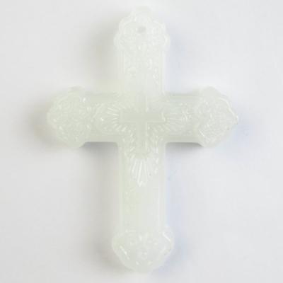 China CLASSIC Free Shipping Wholesale Jewelry Personalized New White Crystal Religious Jade Cross Pendant Necklace Charms Jewelry for sale