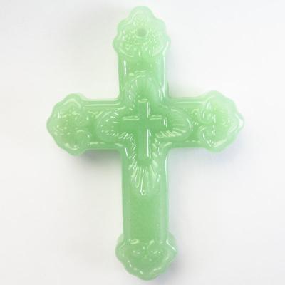 China CLASSIC Free Shipping Jewelry Personalized New Light Green Crystal Religious Jade Cross Pendant Necklace Charms Jewelry for sale