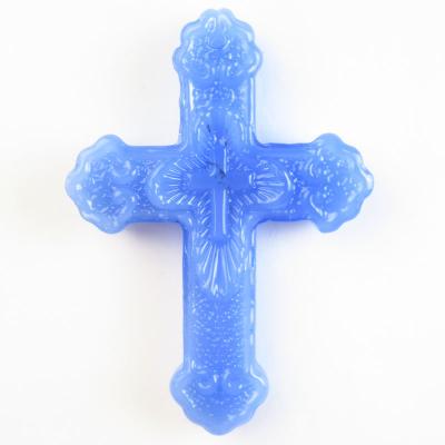 China CLASSIC Free Shipping Wholesale Jewelry Personalized New Blue Crystal Religious Jade Cross Pendant Necklace Pendants Charms Jewelry for sale