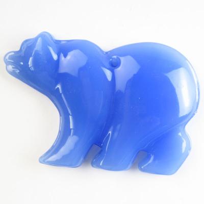 China CLASSIC Free Shipping Wholesale Jewelry Personalized New Crystal Blue Jade Bear Pendant Necklace Animal Charms Jewelry for sale