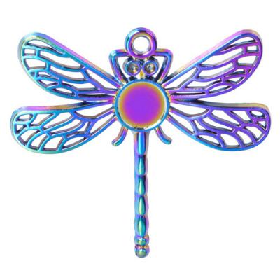 China 6Piece Rainbow Dragonfly Shape Cute Free Shipping Colorful Custom DIY Alloy Key Chain Fashion Necklace Set Pendant Charm for sale