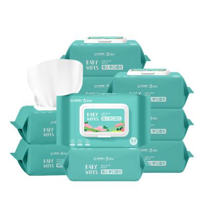 China Kids Baby Wipes Special 80 Pieces Big Bag With Blanket Disposable Baby Newborn Children Wet Wipes for sale