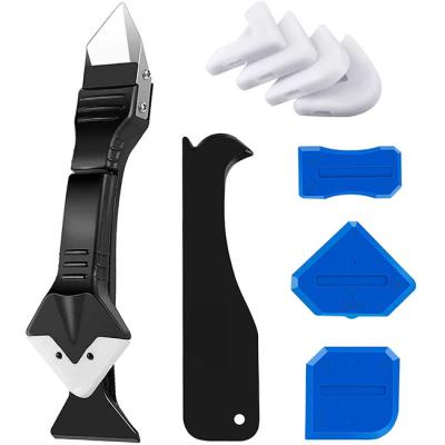 China Plastic Caulking Tool Kit 3 in 1 Silicone Sealant Replace and Removal Tool with 4 Pieces of Sealant Tool for sale