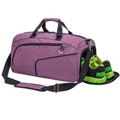 China Female Daily Life Gym Bags With Shoe Compartment Duffle Gym Bag With Divider Wet Dry Shoe Compartment for sale