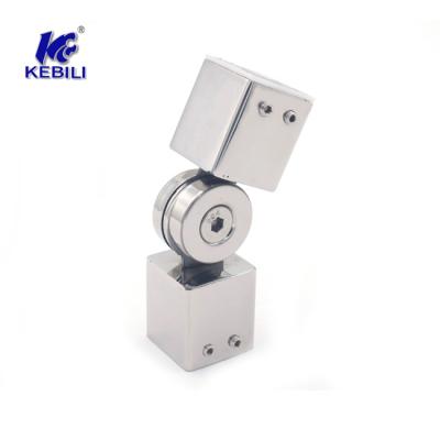 China High quality 304 stainless steel turning square tube connector for bathroom glass door for sale