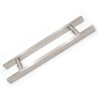 China Easy to installation 201 stainless steel H tpye glass door handle for sale