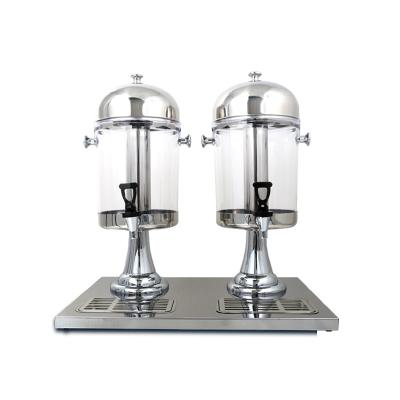 China 8 Liter Self Service Milk GZD-002 Commercial Stainless Steel Fruit Juice Tripod Tripod Coolers Machine Double Head for sale