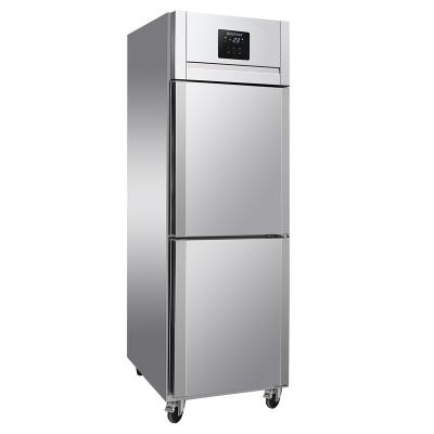 China Commercial Hotel 2 Doors Restaurant Kitchen Refrigerator Steel /Stainless Upright Freezer Refrigerator for sale