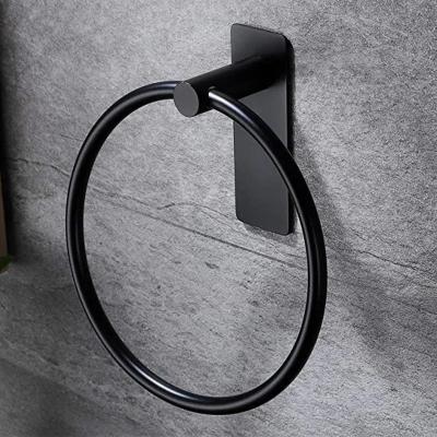 China Simplicity 304 Stainless Steel Bathroom Towel Rack Kitchen Towel Holder No Hole Towel Ring Modern Bathroom Towel Rack for sale