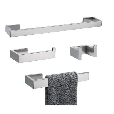 China 4 Piece Bathroom Hardware Accessories Wall Mounted Type Set Brushed Towel Rack Set for sale