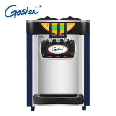 China Goshen Brand Table Top Commercial Catering Coffee And Soft Bar Three Flavors Ice Cream Making Machine for sale