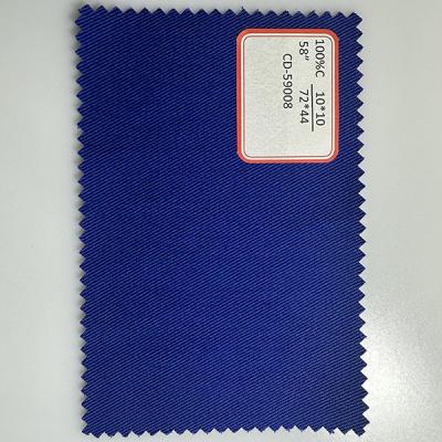 Chine Tissu de vêtements ignifuges 10*10 72*44 Tissu de coton bleu à vendre