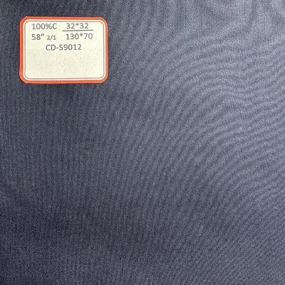 Chine Tissu ignifuge ignifuge 130*70 32s*32s 100% coton Twill2/1 Tissu coton imperméable à l'eau Tissu toile tissé Henan teint à vendre