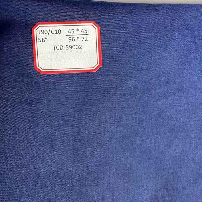 China 90% Polyester 10% Baumwolle TC Stoff für Bekleidung 96x72 58/59 Zoll zu verkaufen