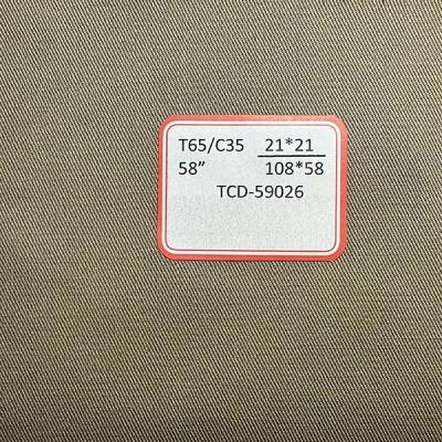 China TC65/35 Gepäckgewebe 21*21 108*58 3/1 Twillgewebe 150cm Breite zu verkaufen