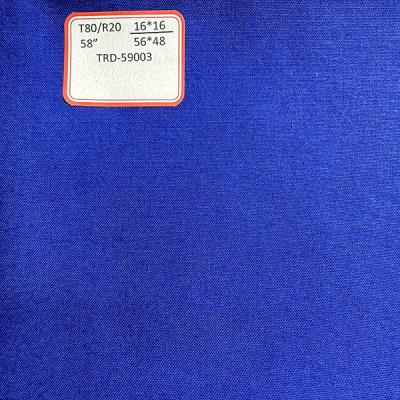 China Polyester viscose gemengd TR-stof T80/R20 16x16 56x48 1/1 Werkkleding Te koop