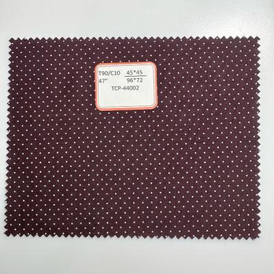 Chine Tissu polyester coton polka dot 90/10 45*45 96*72 Tissu ordinaire pour lit à vendre