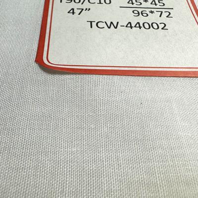 China TC90/10 45X45 96X72 Bleached Polyester Cotton Cloth Workwear Interlining Fabric for sale