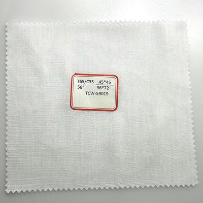 China T/C96*72 Poplin Bleached Cloth White Cotton Pocketing Fabric for sale