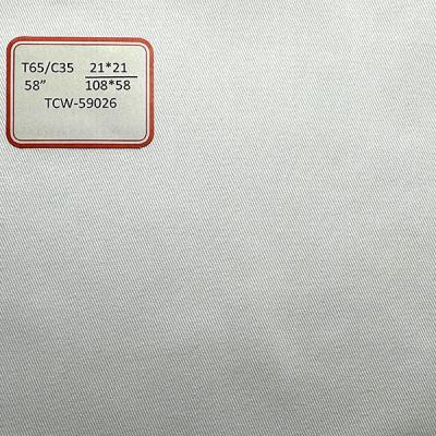 China 21S 150CM Polyester Cotton Bleached Medical Clothing Fabric for sale