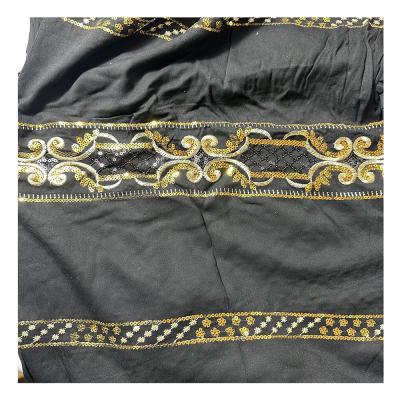 Chine Matériau de vêtements africains Séquins Laser Flannel Perles brodées Tissu de dentelle de velours à vendre