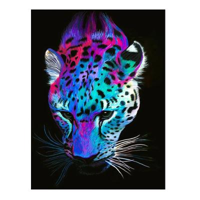 China Impressionist Leopard Pictures 5D DIY Diamond Painting Animal Diamond Embroidery of Rhinestone Mosaic Home Decor for sale