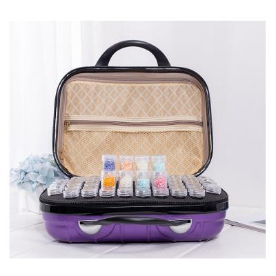 China Wholesale Modern 5D Diamond Painting Storage Box Tool Diamond Embroidery Accessories Hand Bag Zipper Container 132 Bottles for sale