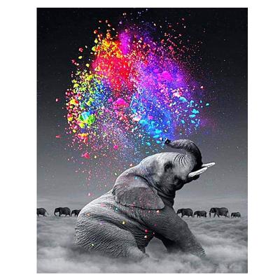 China New Classic/Postmodern DIY Painting By Numbers Kits Elephant Animals Acrylic Canvas By Numbers Calligraphy Oil Painting Home Decors for sale