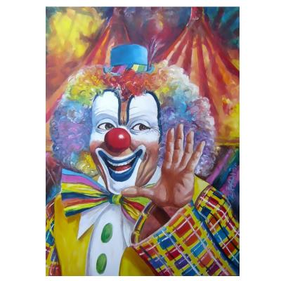 China New Classic/Postmodern Clown Picture Painting By Numbers Acrylic Paint Set To Draw Canvas Oil Painting Decorative Unique Gift for sale