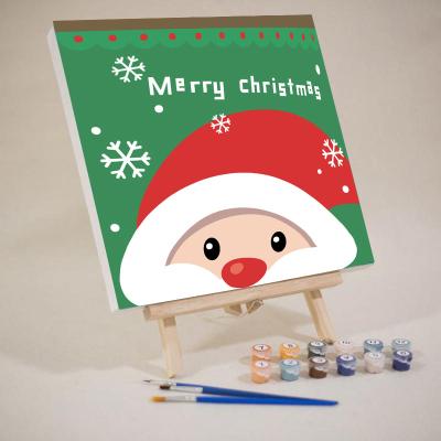 China KOREAN Most Popular Santa Claus Elk Diy Oil Painting By Numbers For Kids Picture Painting By Numbers Frame for sale