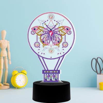 China New Classic/Postmodern DIY Butterfly Diamond Painting Dly LED Light Embroidery Home Night Lamp Sewing Cross Stitch Christmas Gift for sale