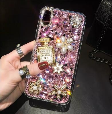 China Shockproof Suitable for iPhone 12 13 Women's Girl's Style Perfume Bottle Premium Pro Max Shell tpu X XR XS 11 Diamond Luxury Phone Case for sale