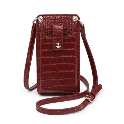 China One Drop Crocodile Pattern Vintage Maps Messenger Multifunctional Shoulder Sling Waterproof Mobile Phone Bag for sale