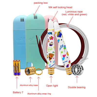 China Plastic Special Luminous Rope Jumping For Kids Kindergarten Beginner Rope Fancy Adjustable Rope Jumping For Primary School Student for sale